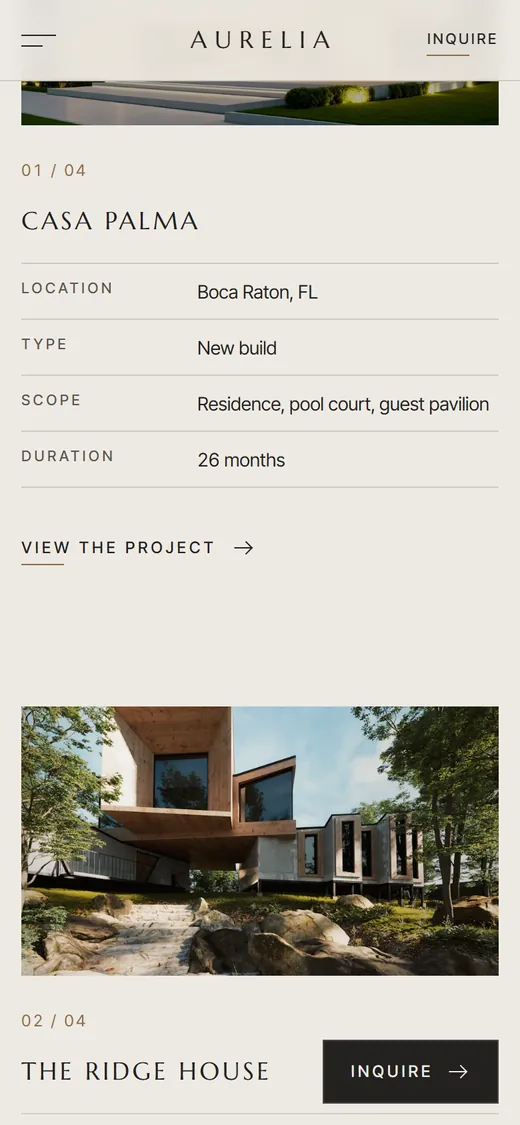 Aurelia Construction on mobile, section 2