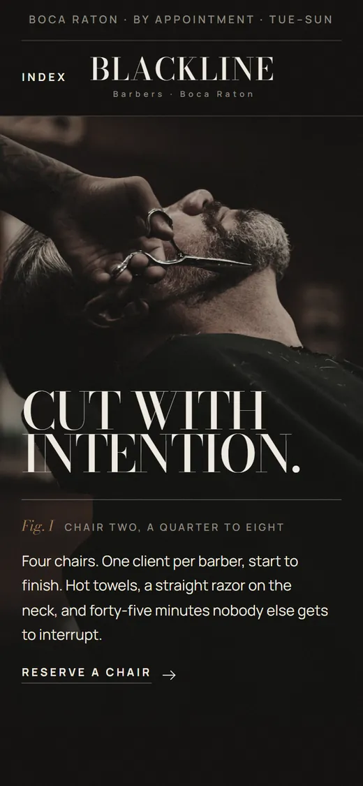 Blackline Barbers on mobile